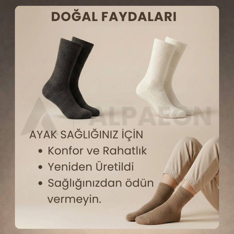 ALPAEON | Doğal Alpaka Yünü Konfor Çorap Seti