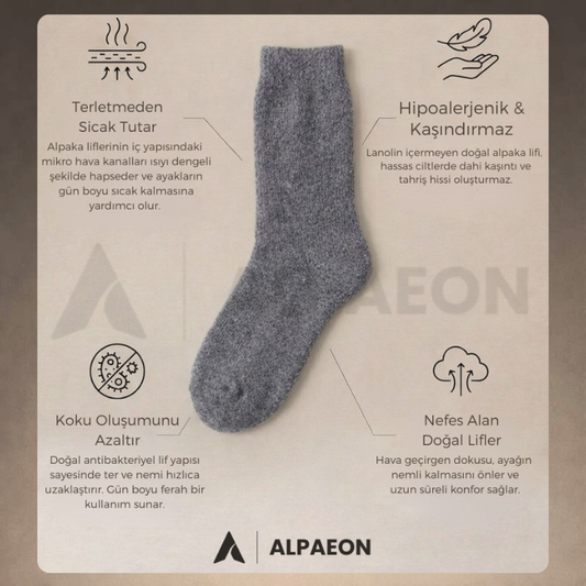 ALPAEON | Doğal Alpaka Yünü Konfor Çorap Seti